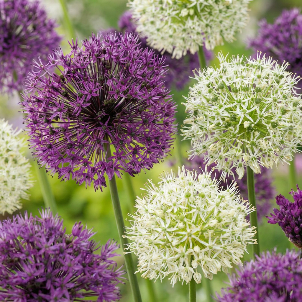 30x Allium Purple - White Mix - Sierui paars-wit mengsel - Paars en Wit - Zomerbloeier - Bolmaat 10/12