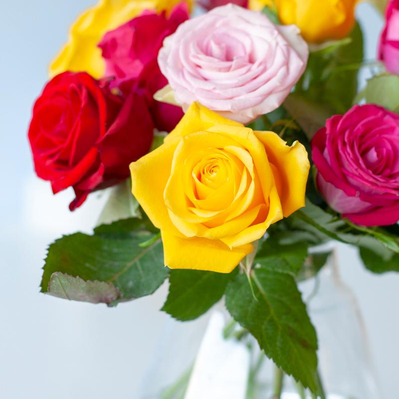 Colorful Roses - brievenbusboeket kleurrijk