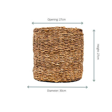 Mand
Opening: 27cm
Hoogte: 27cm
Diameter: 30cm
