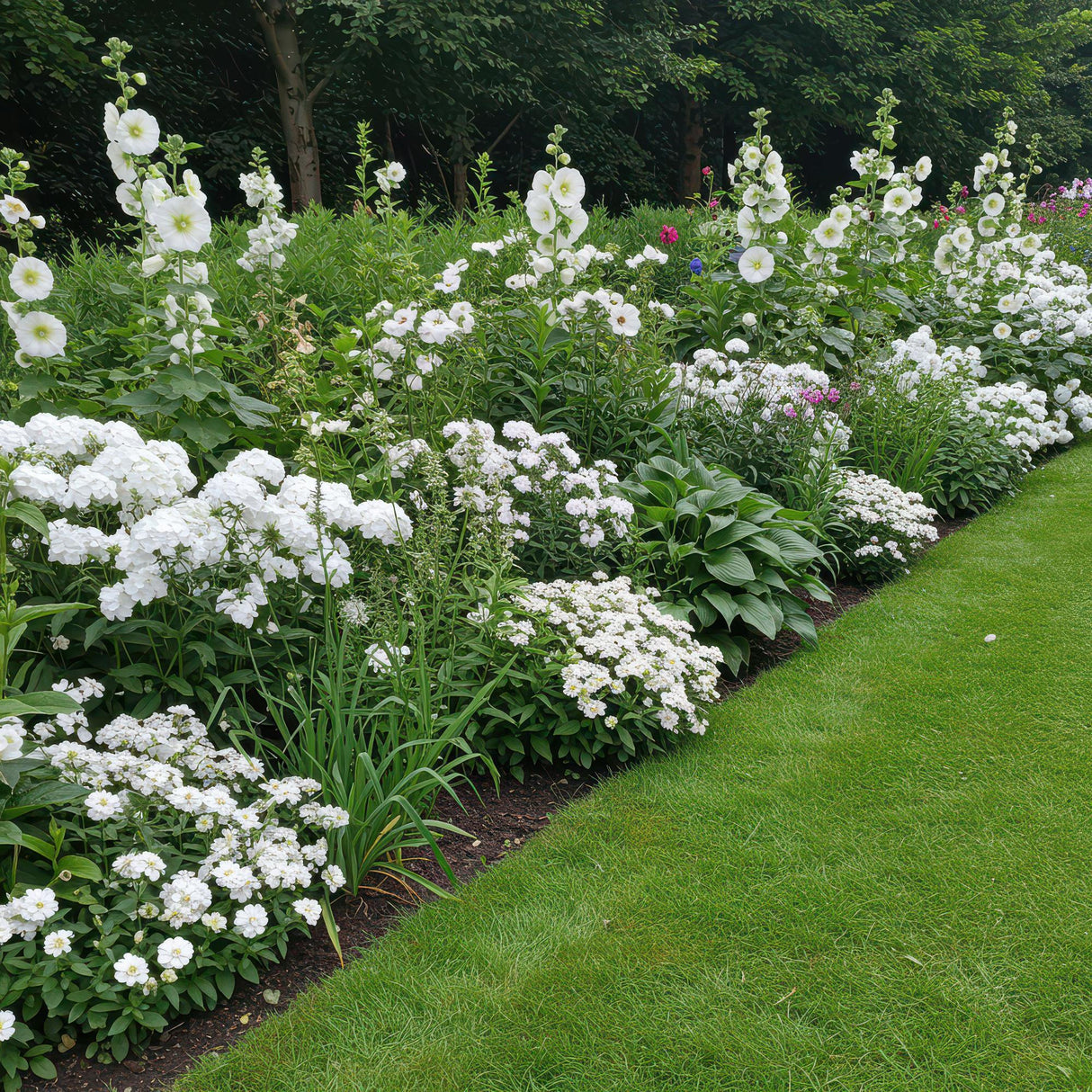 Borderpakket - Kleur Wit - 24 Vaste planten - 3 m2 - Diversen kleuren - Weinig Onderhoud - Pot 11cm