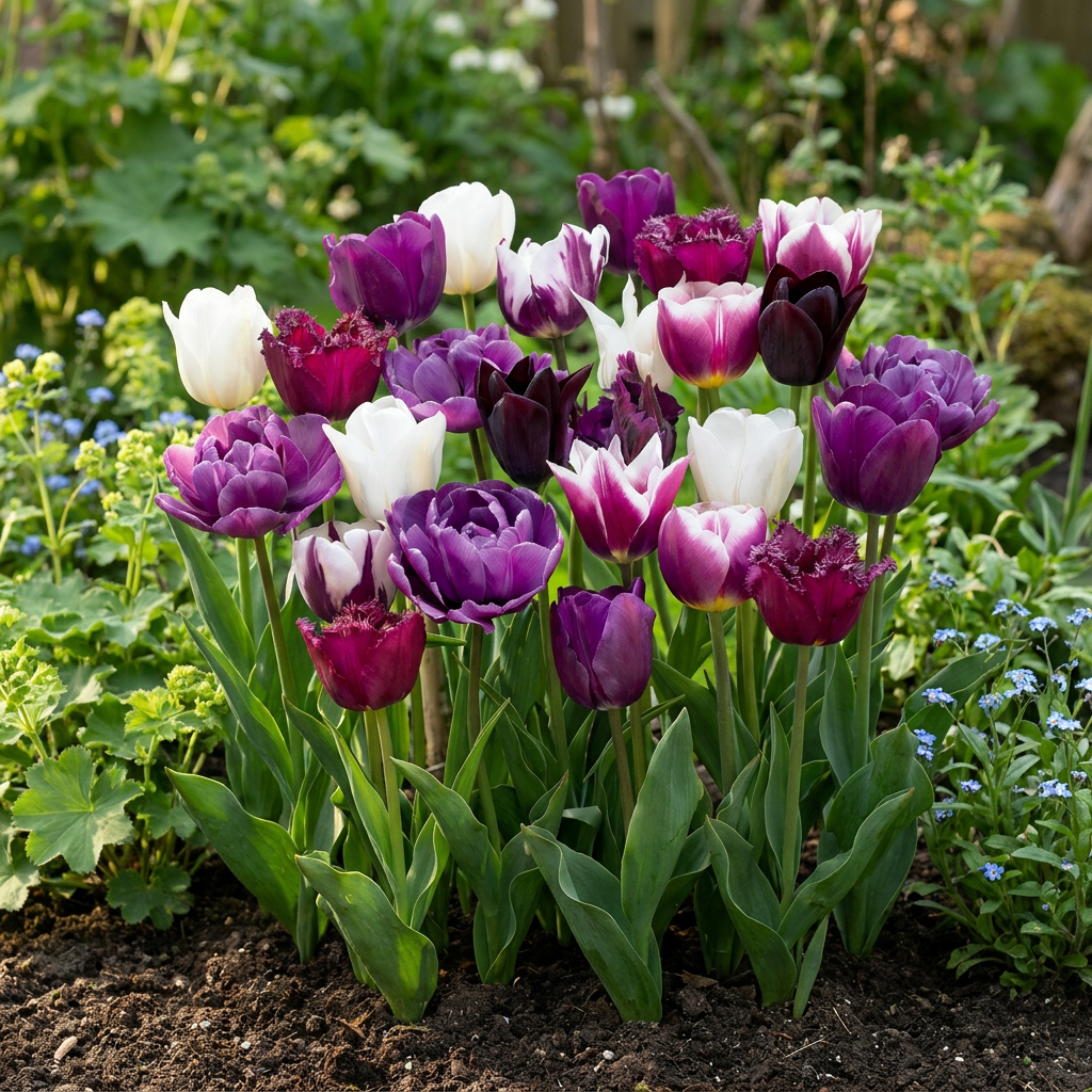 24x Tulipa Blueberry mix - Bosaardbeien mengsel tulp - Diversen - Voorjaarsbloeier - Bolmaat 11/12