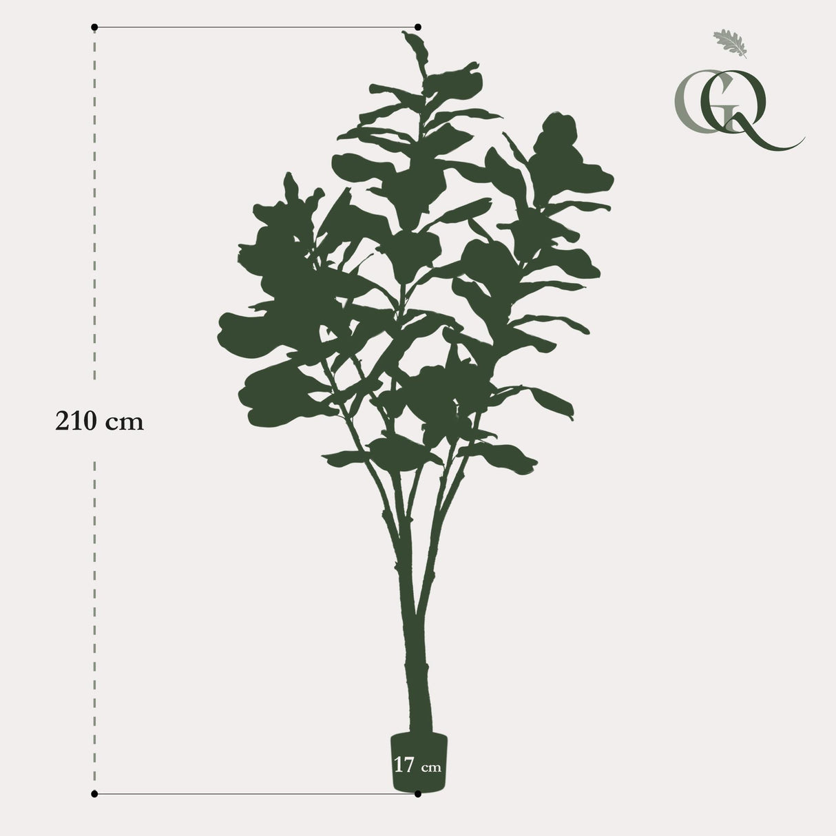Kunstpflanze - Ficus Lyrata - Tabakpflanze - 210cm