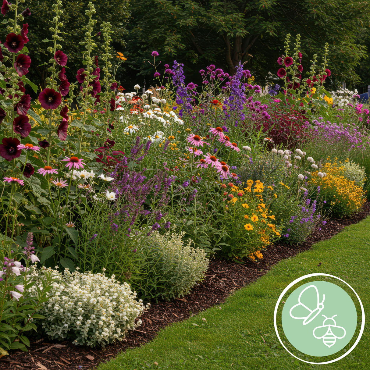 Borderpakket - Bijen en Vlinderlokkend - 24 Vaste planten - 3 m2 - Diversen kleuren - Weinig Onderhoud - Pot 11cm