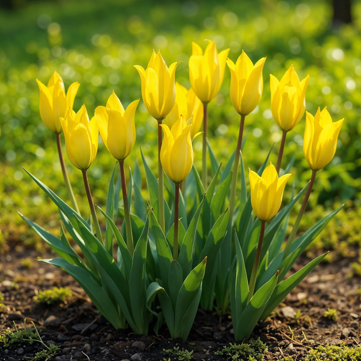Green boutiQ - Bulbes de fleurs - Tulipe Sylvestris - Couleur Jaune - 20 pièces - Taille du bulbe 5/6 - Pack XXL