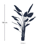 Strelitzia nicolai - 180 cm - En pot noir - Plante artificielle