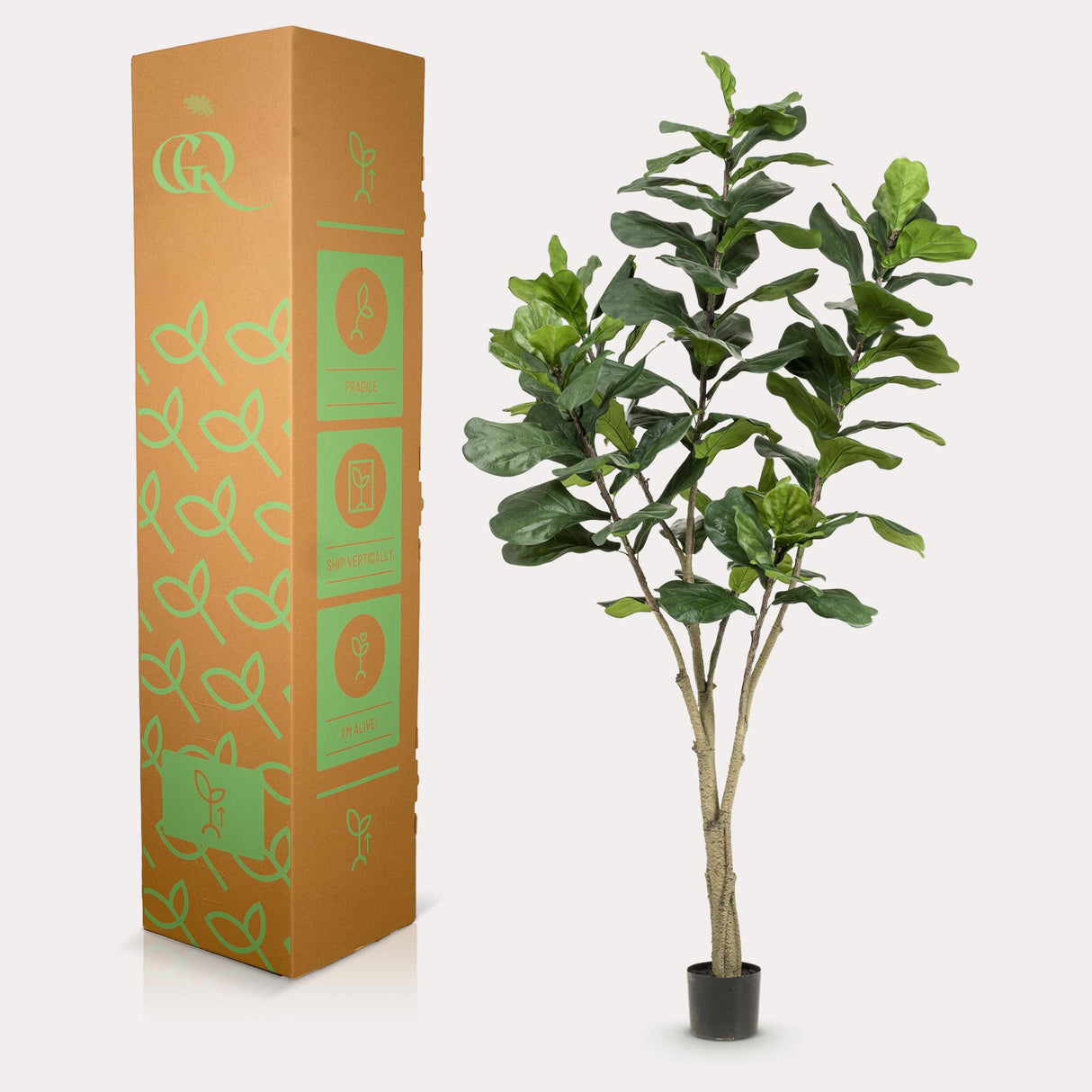 Kunstpflanze - Ficus Lyrata - Tabakpflanze - 210cm