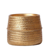 Kolibri Home | Groove Blumentopf - Goldener Keramik-Dekotopf - Topfgröße - Ø12cm